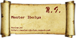 Mester Ibolya névjegykártya